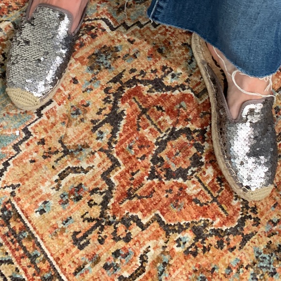 Sam Edelman Kerry espadrille slides pewter sequin - Picture 3 of 9